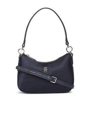 solid zipper closure hand bag