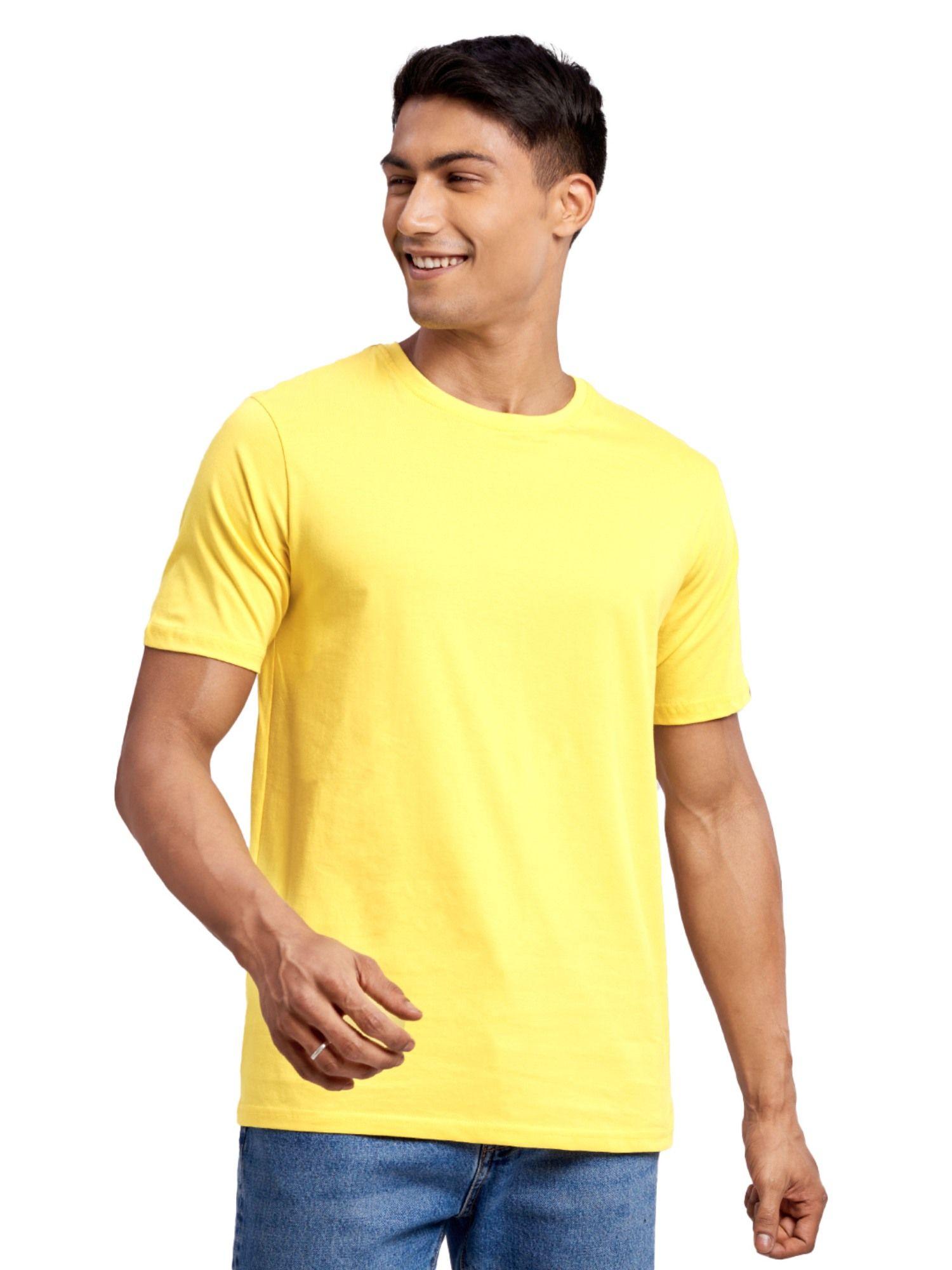 solids: light yellow t-shirts for men