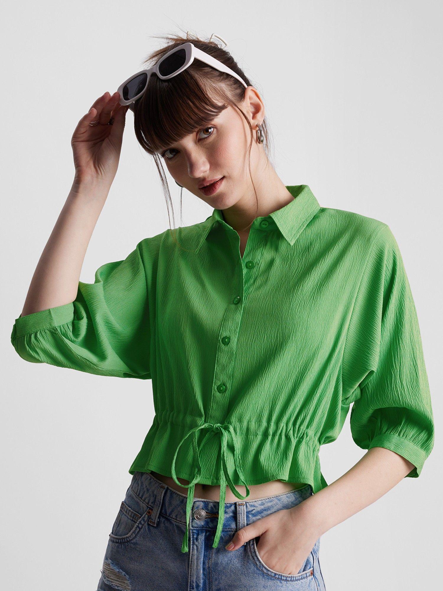 solids- groovy green women shirts