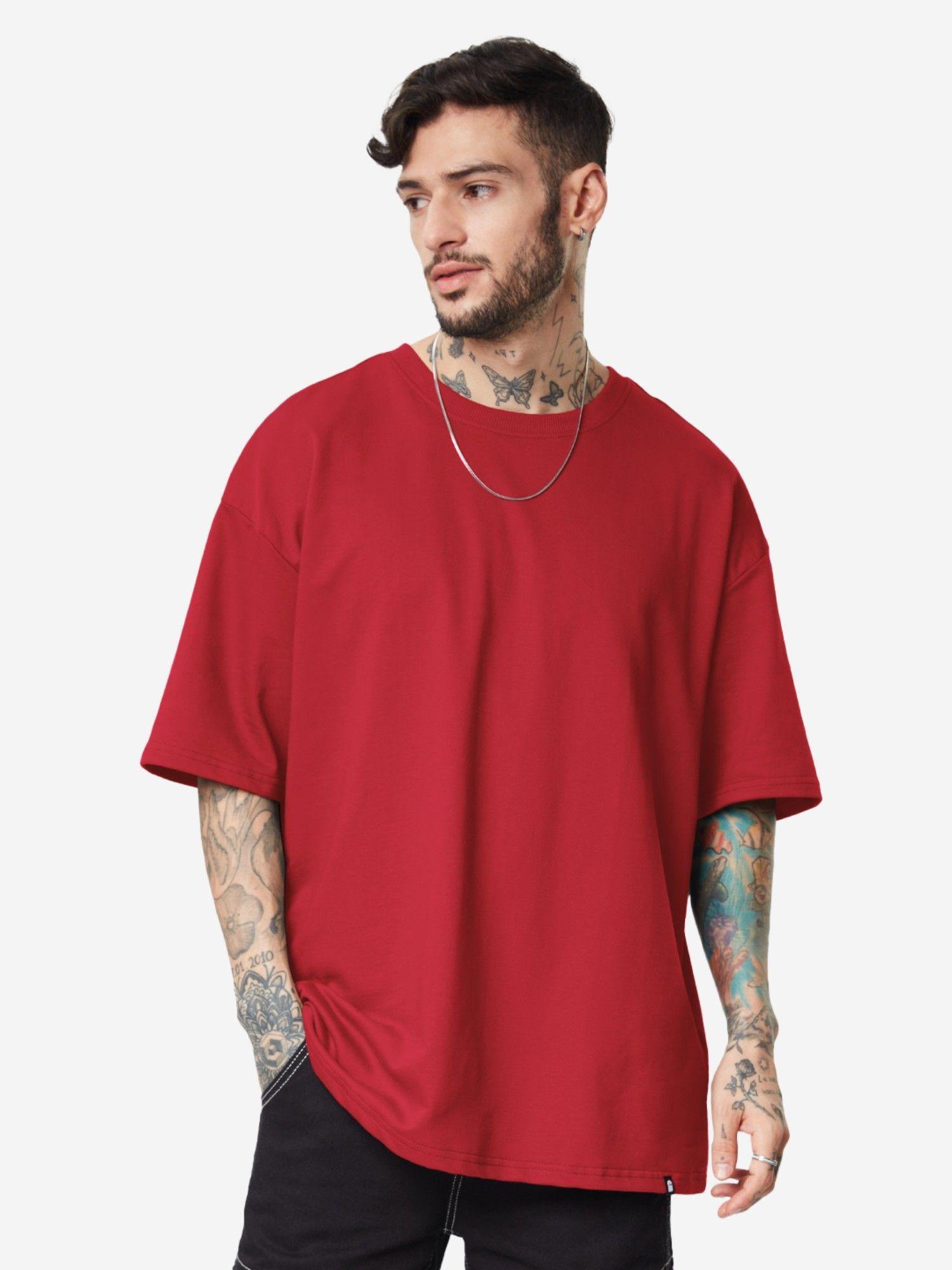 solids classic red oversized t shirts