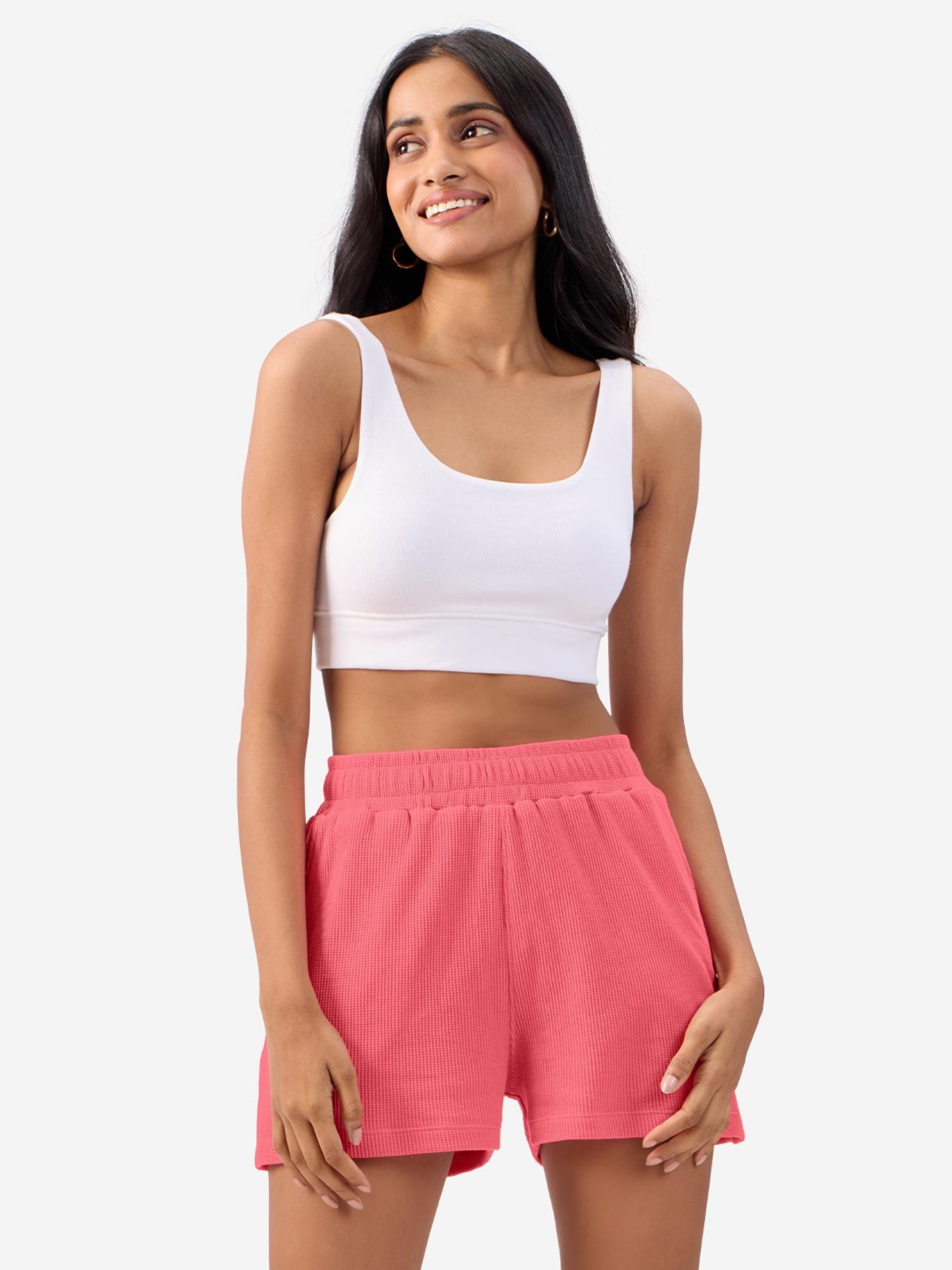 solids coral women shorts