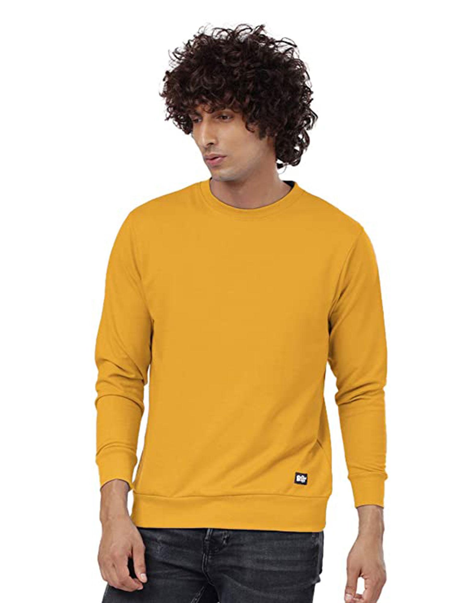 solids mustard yellow sweatshirts for mens