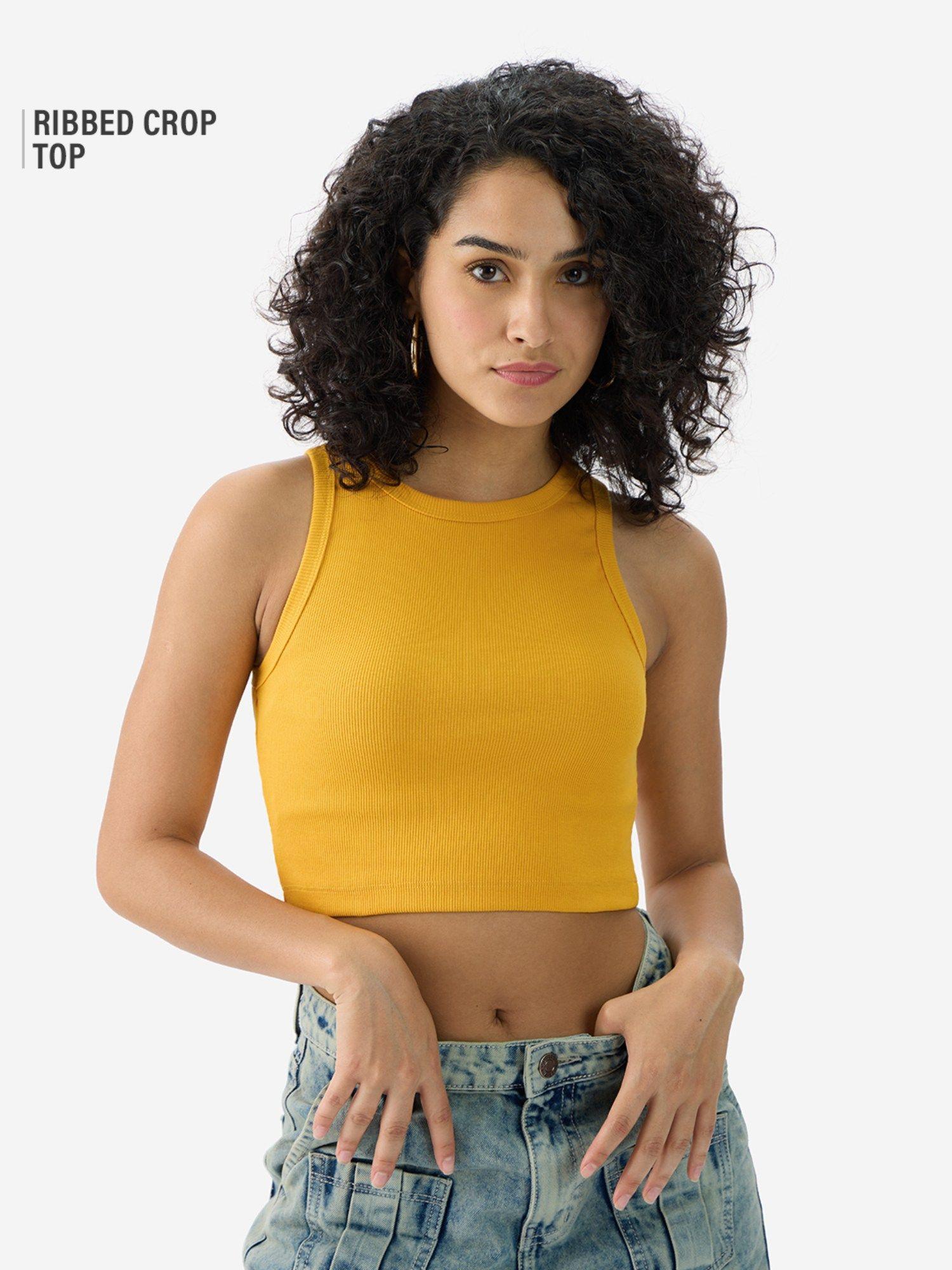 solids sunny mustard women tank top