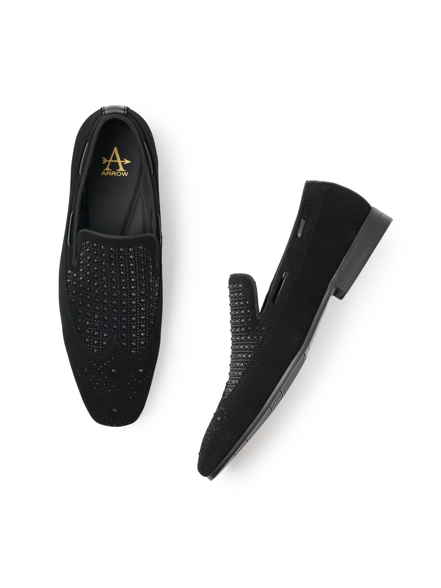 solimo black casual slip on moccasins