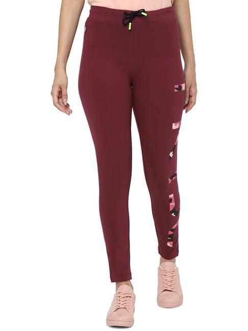 solly by allen solly maroon printed tights