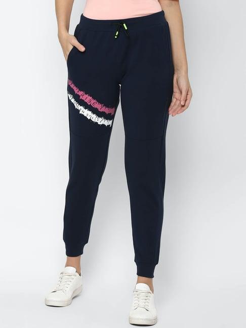 solly by allen solly navy printed joggers