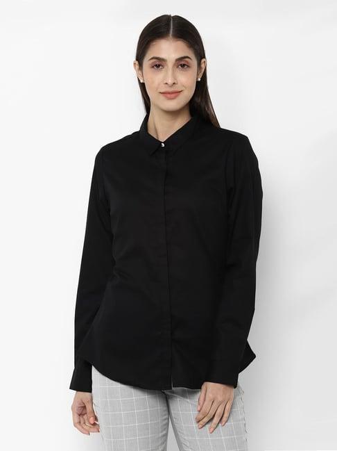 solly by allen solly black cotton shirt