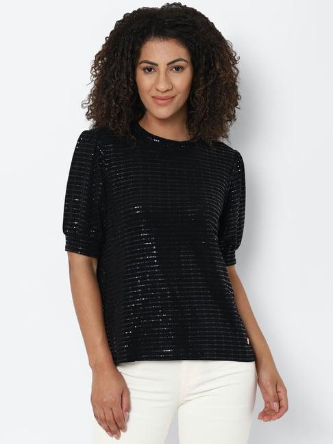 solly by allen solly black embellished top