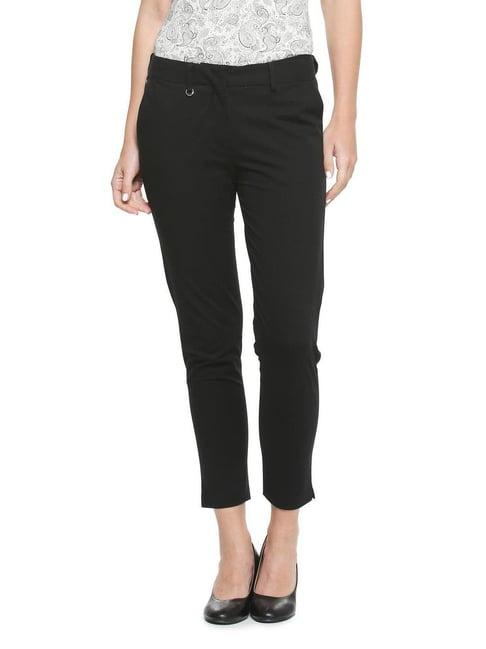 solly by allen solly black mid rise trousers