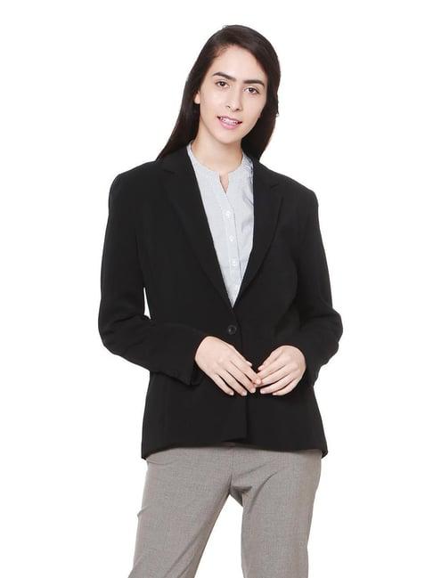 solly by allen solly black regular fit blazer