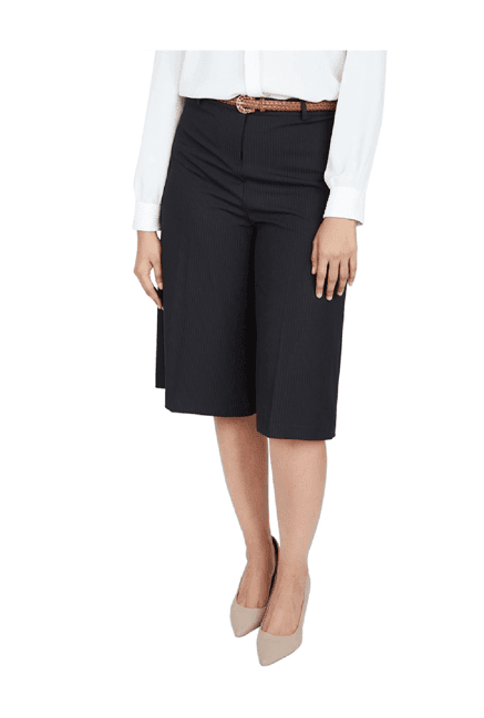 solly by allen solly black regular fit culottes