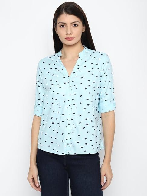 solly by allen solly blue printed shirt