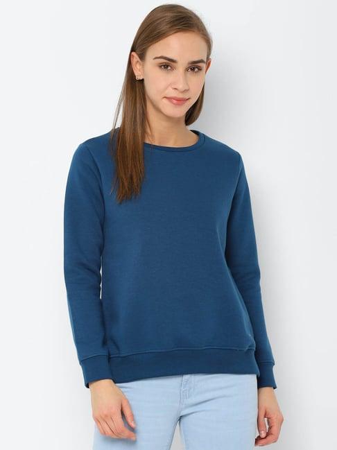 solly by allen solly blue regular fit sweatshirt