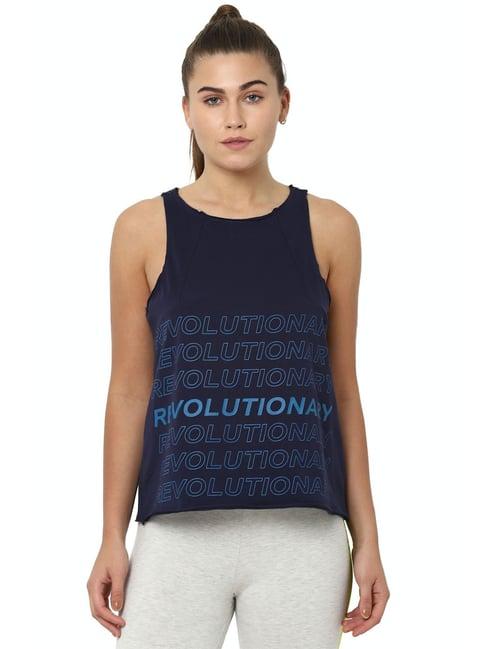 solly by allen solly navy graphic print tank top