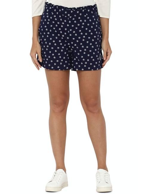 solly by allen solly navy printed shorts