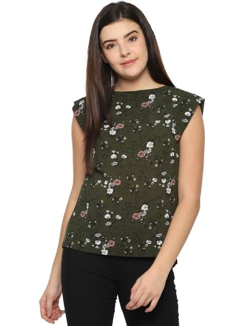 solly by allen solly olive printed top
