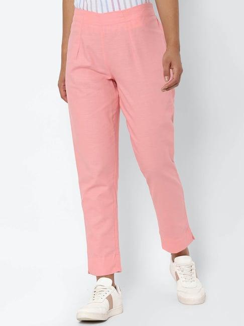 solly by allen solly pink regular fit pants