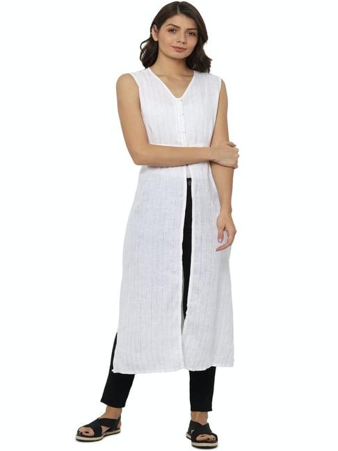 solly by allen solly white striped tunic