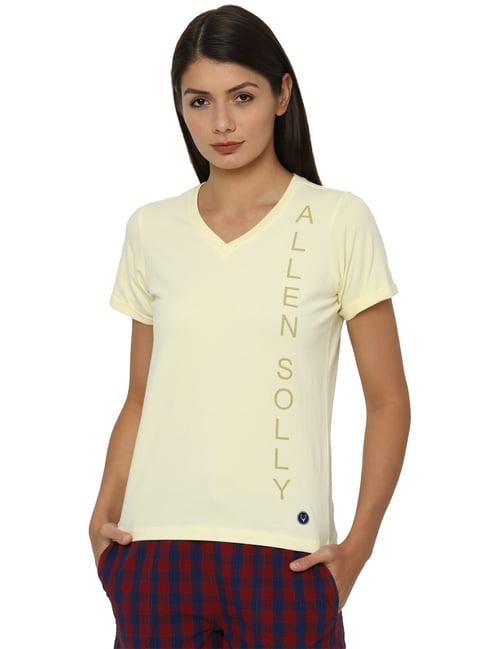 solly by allen solly yellow graphic print t-shirt