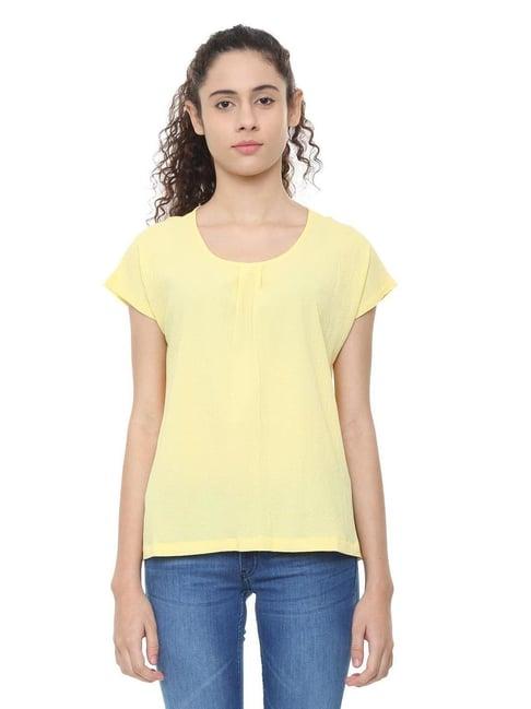 solly by allen solly yellow regular fit top