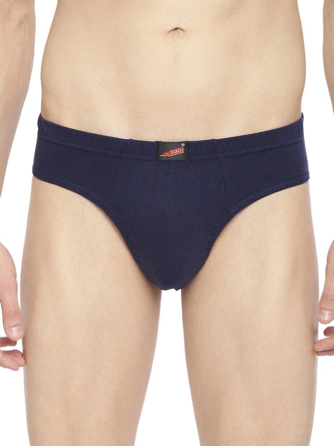 solo men anti bacterial pure cotton basic brief virgin-navy-75