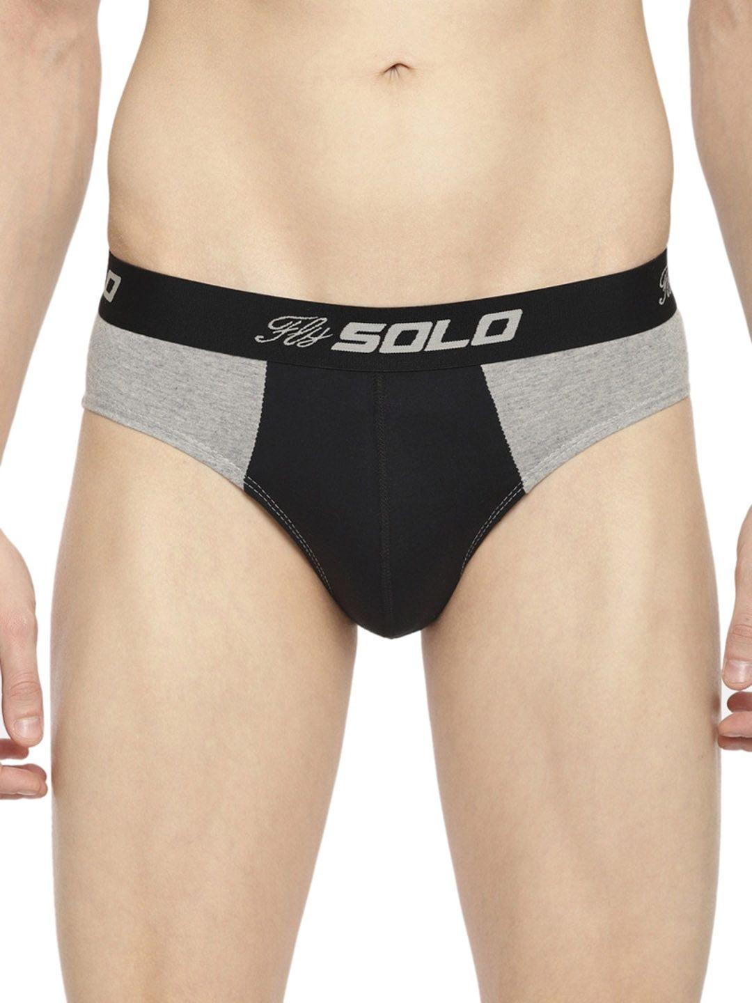 solo men colourblocked anti bacterial basic briefs rockstar-steel grey-75