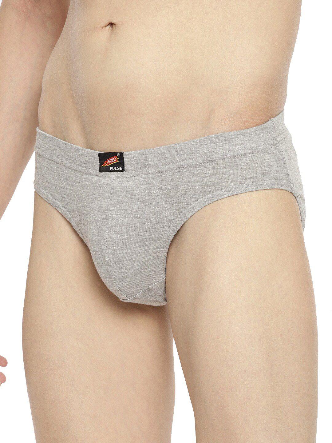 solo men itch free support anti bacterial pure cotton basic briefs pulse-grey melange-75