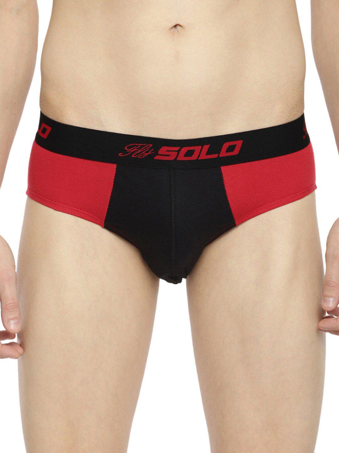 solo rockstar colourblocked pure cotton neo-tech jersey stretch brief rockstar-red-75