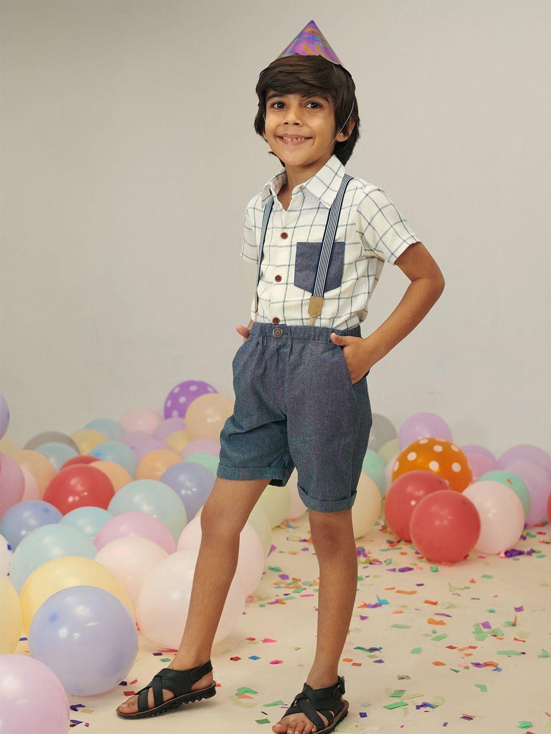 somersault boys checked shirt with shorts