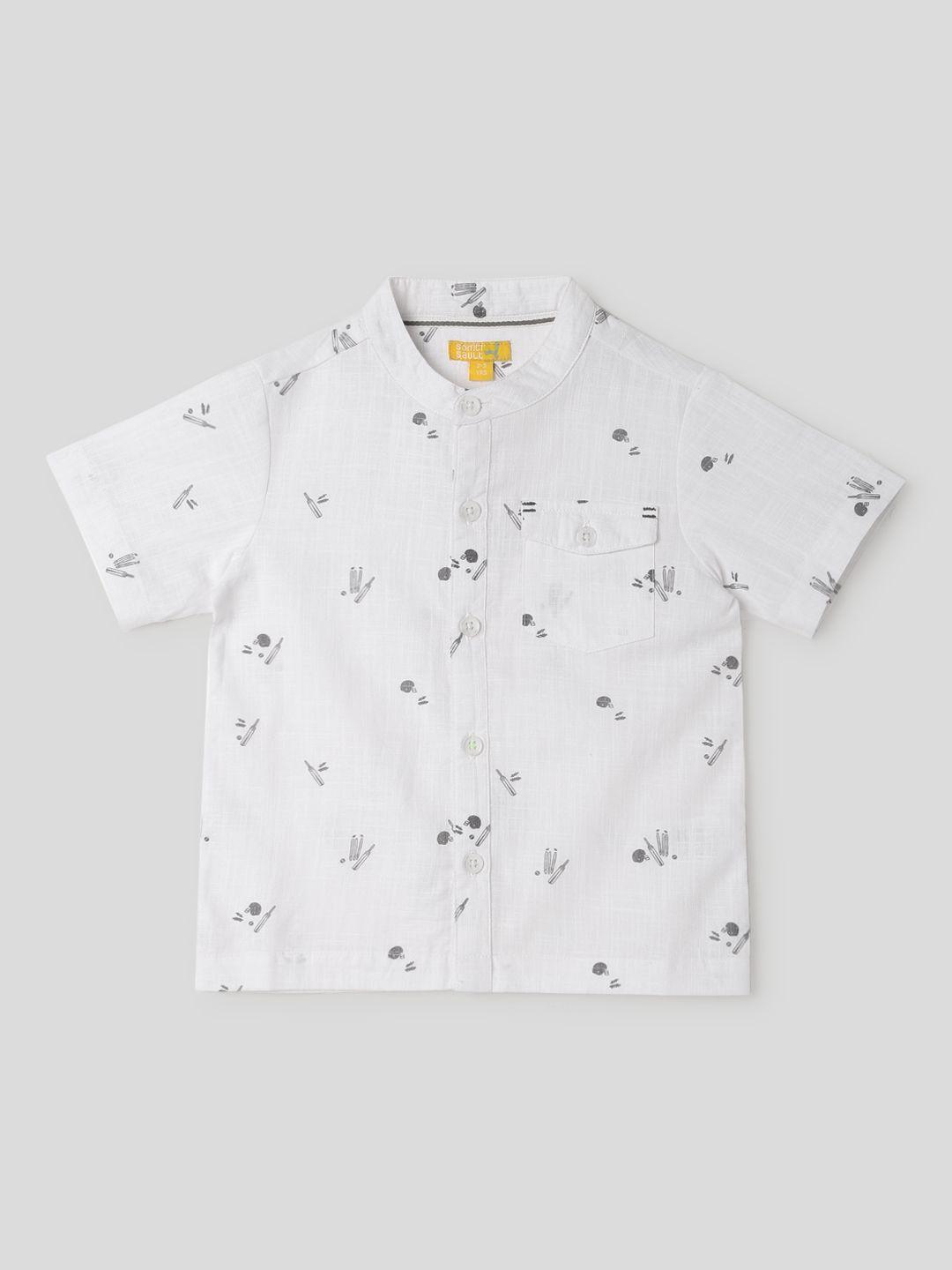 somersault boys conversational printed pure cotton casual shirt
