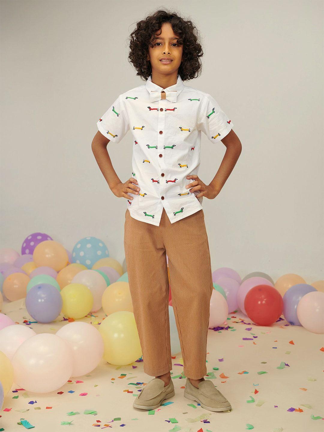 somersault boys printed shirt with trousers