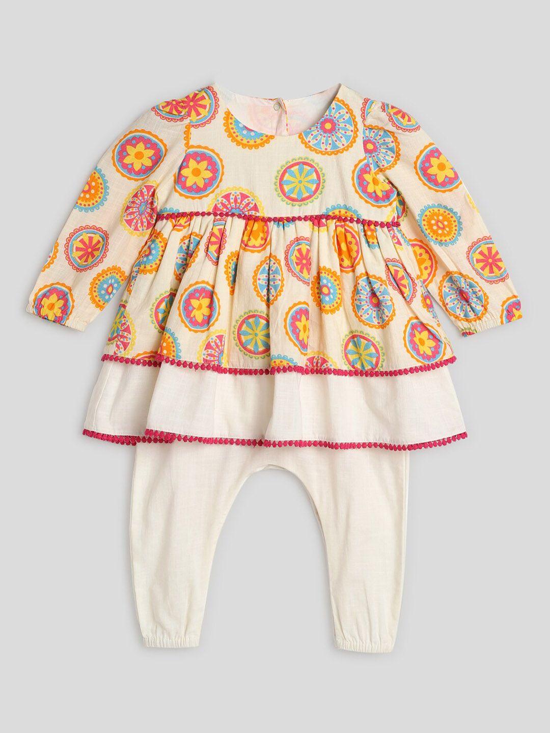 somersault infant girls ethnic motifs printed pure cotton rompers