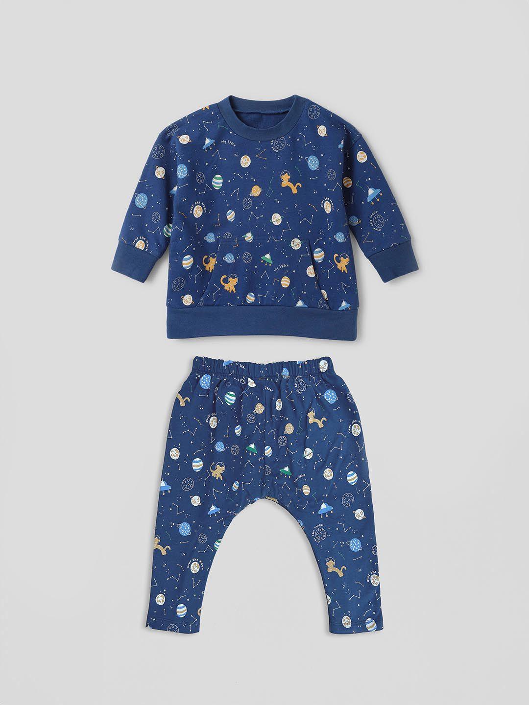somersault kids printed pure cotton t-shirt with trousers