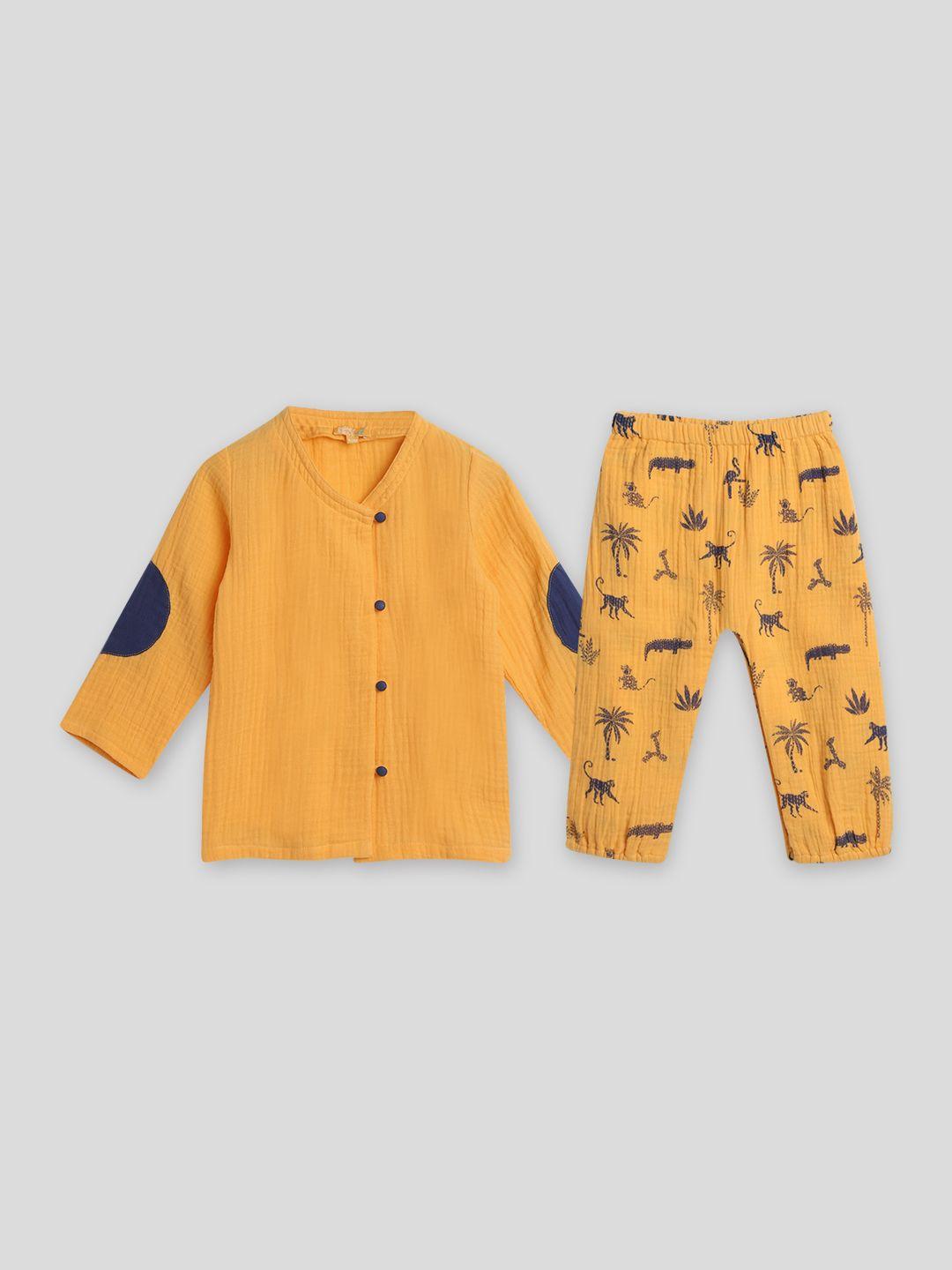 somersault boys animal printed shirt & trouser