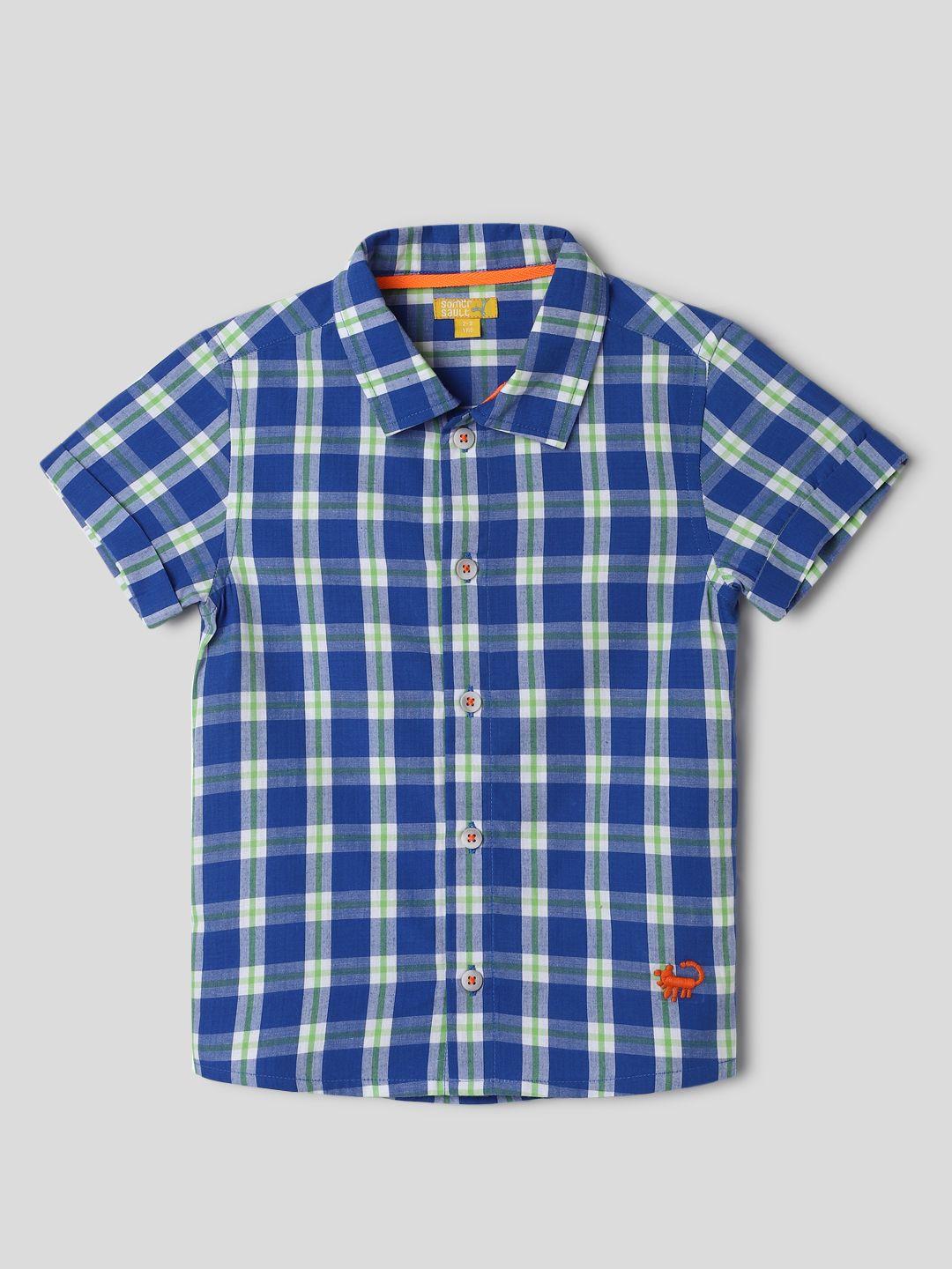 somersault boys checked pure cotton casual shirt