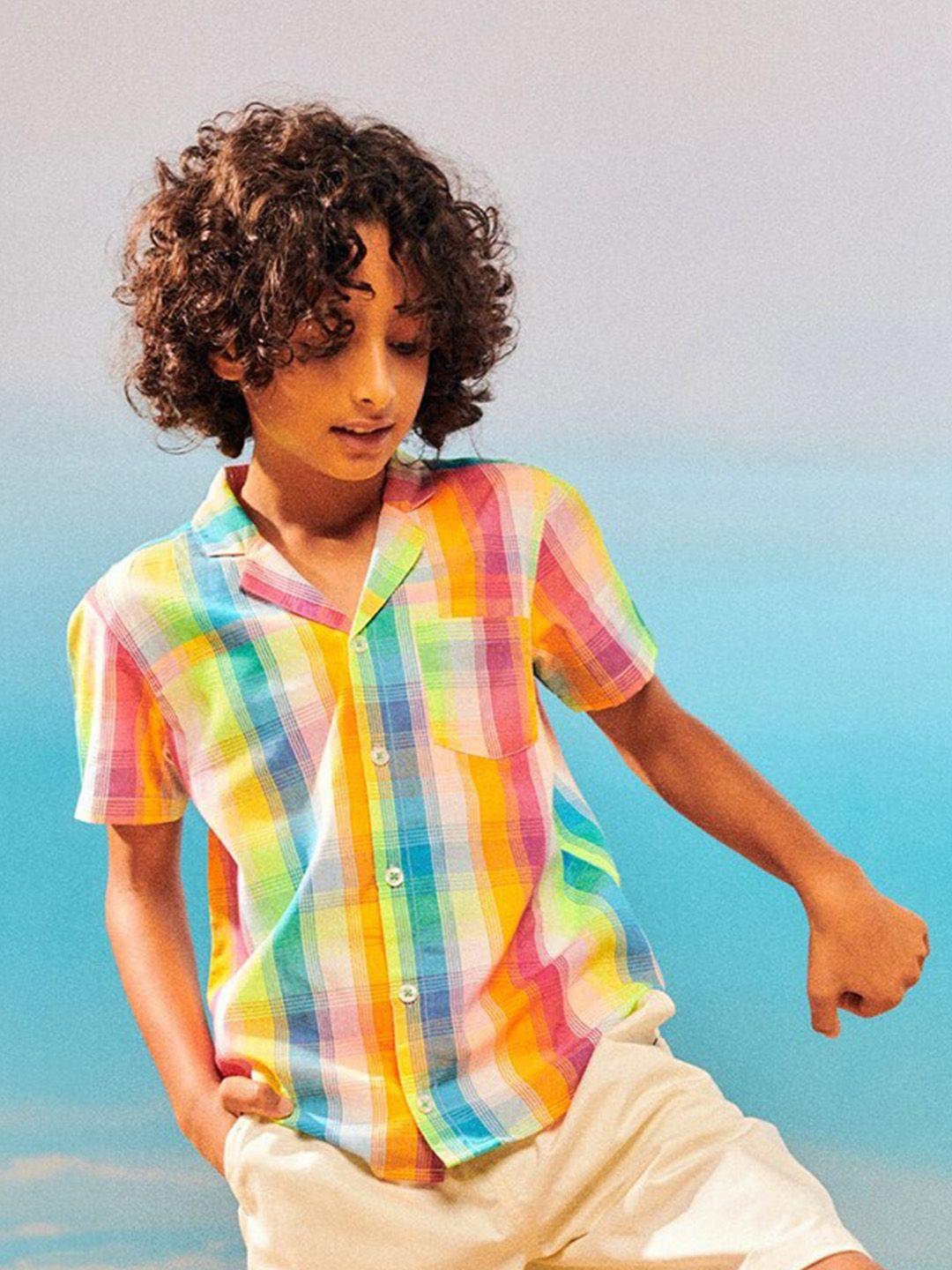 somersault boys checked shirt with shorts