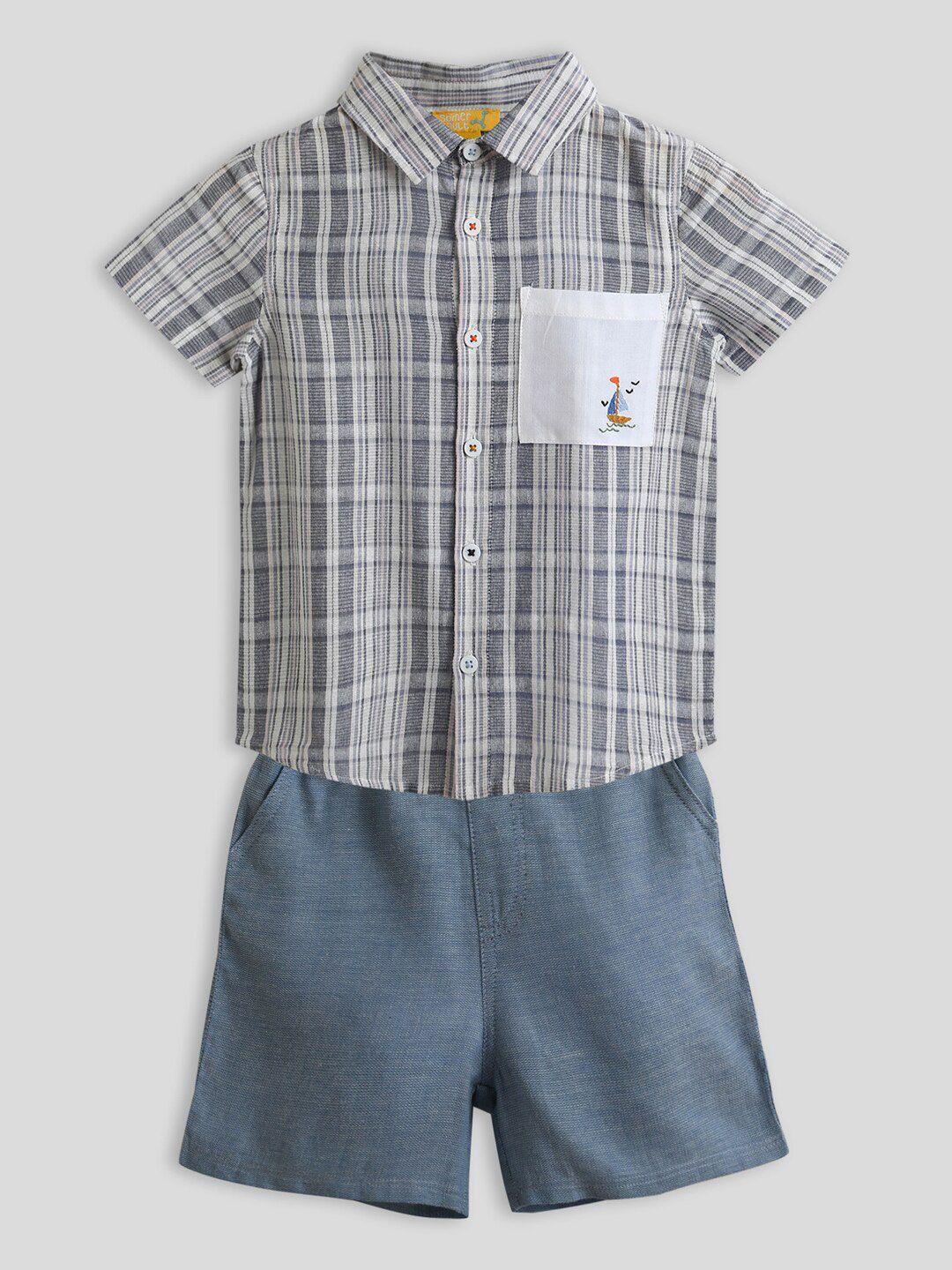 somersault boys checked shirt with shorts
