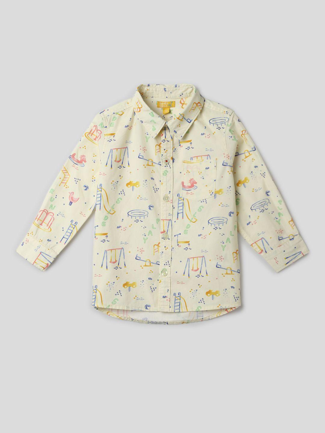 somersault boys conversational printed pure cotton casual shirt