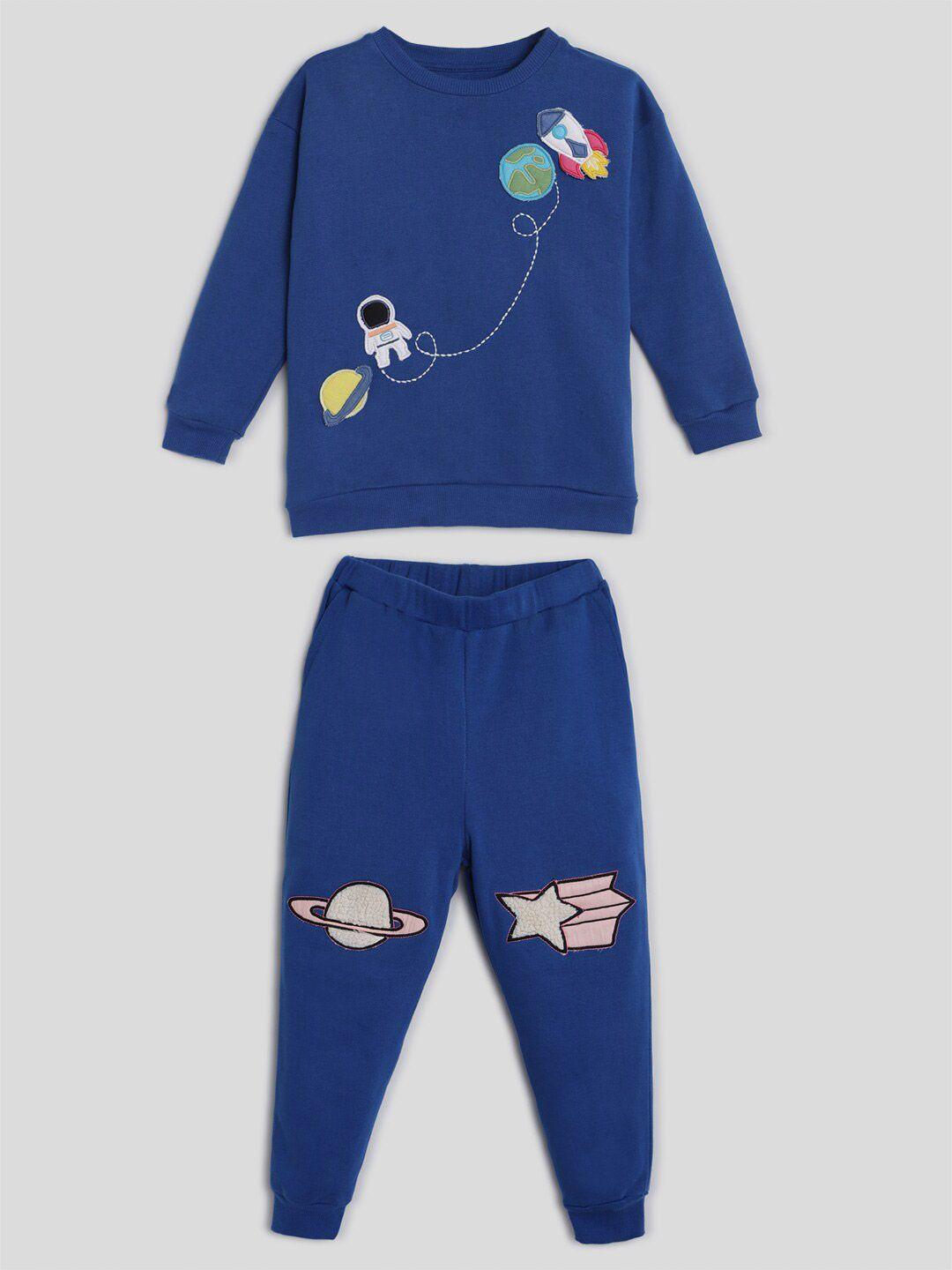 somersault boys graphic embroidered pure cotton t-shirt with trousers