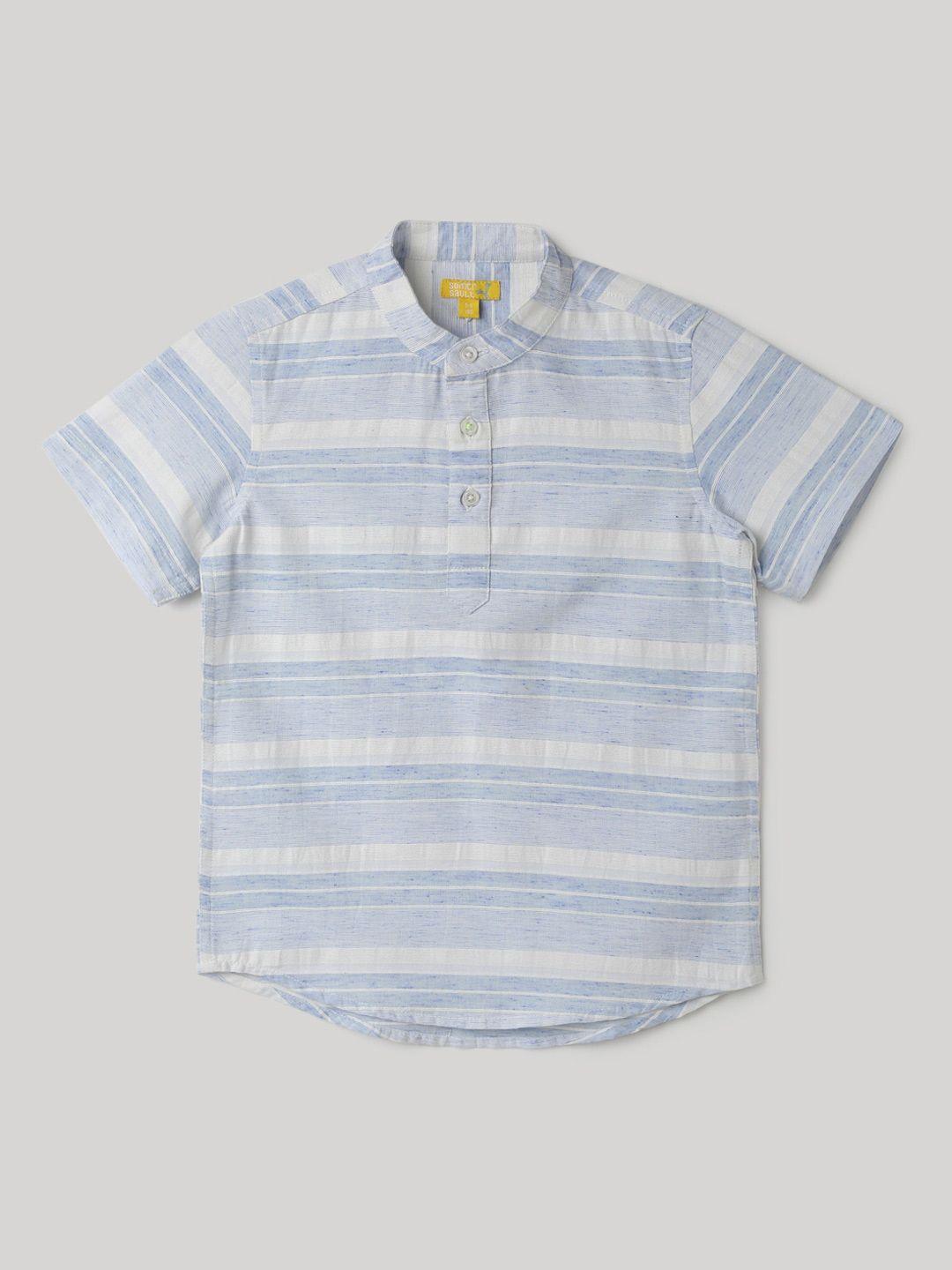 somersault boys horizontal striped cotton opaque casual shirt