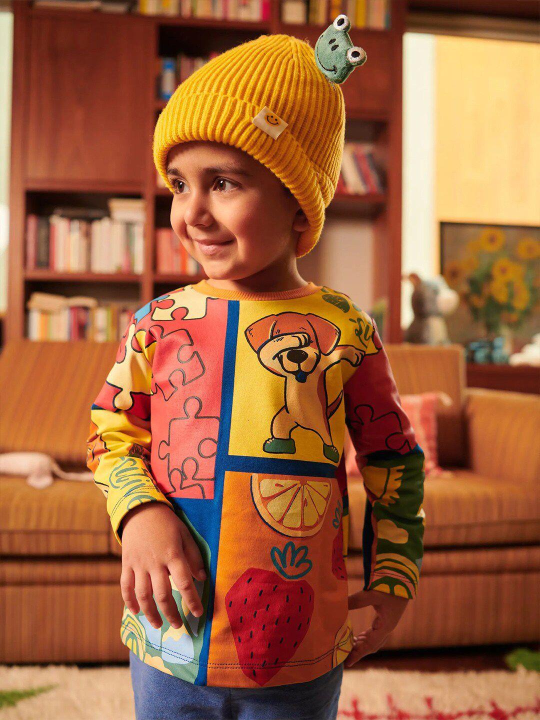 somersault boys printed extended sleeves pockets t-shirt