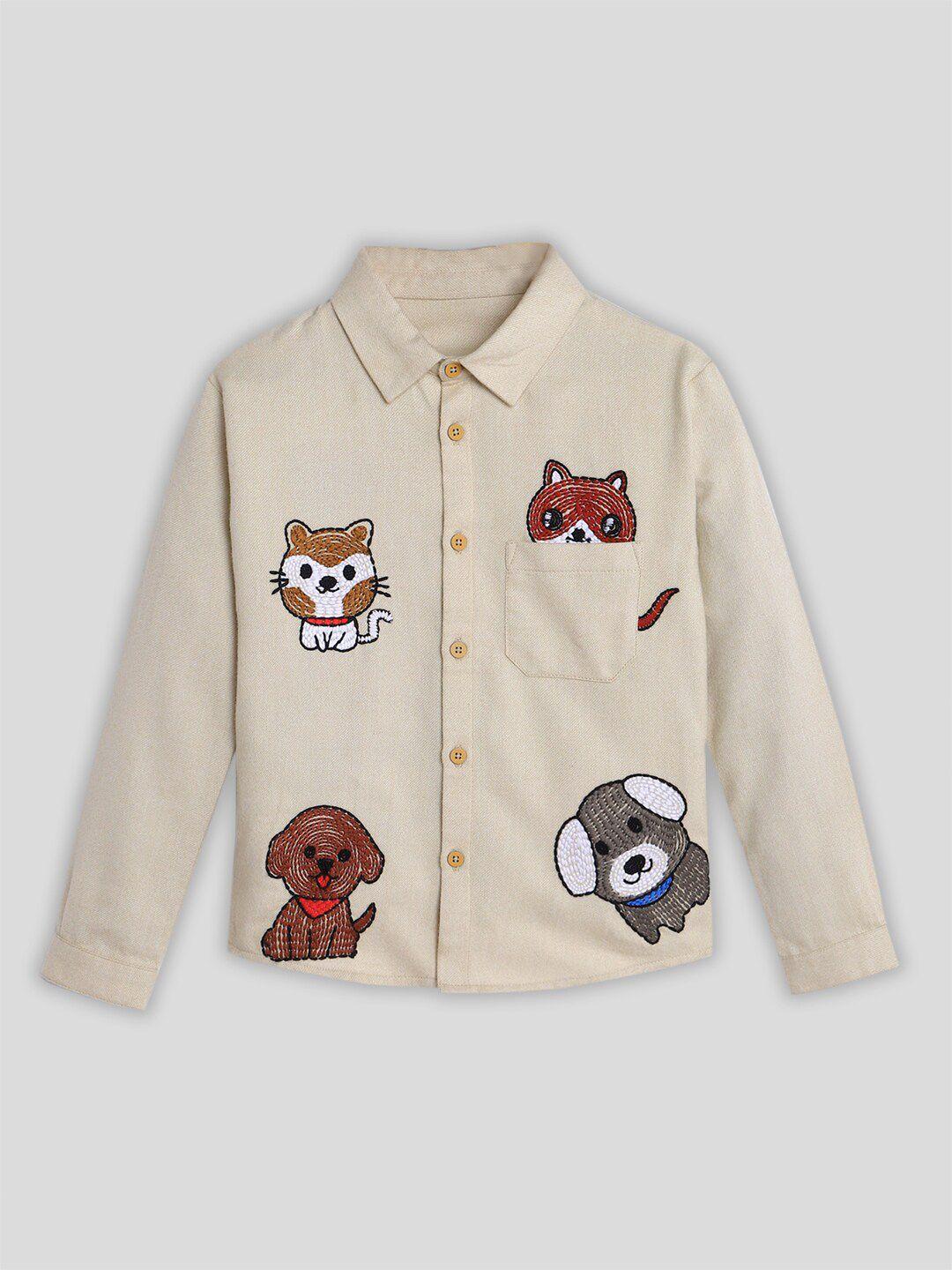 somersault boys straight graphic embroidered pure cotton shacket