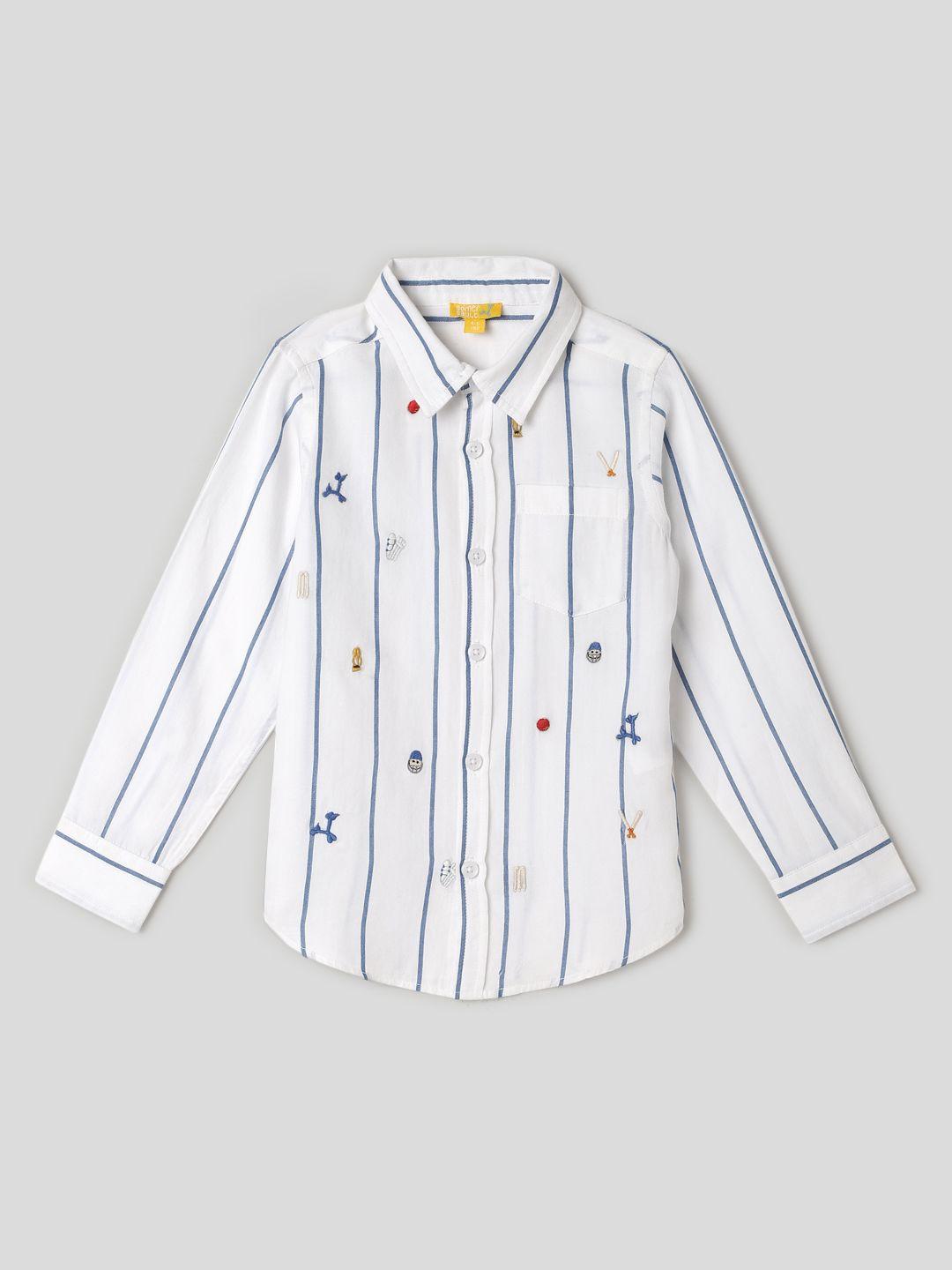 somersault boys striped printed pure cotton casual shirt