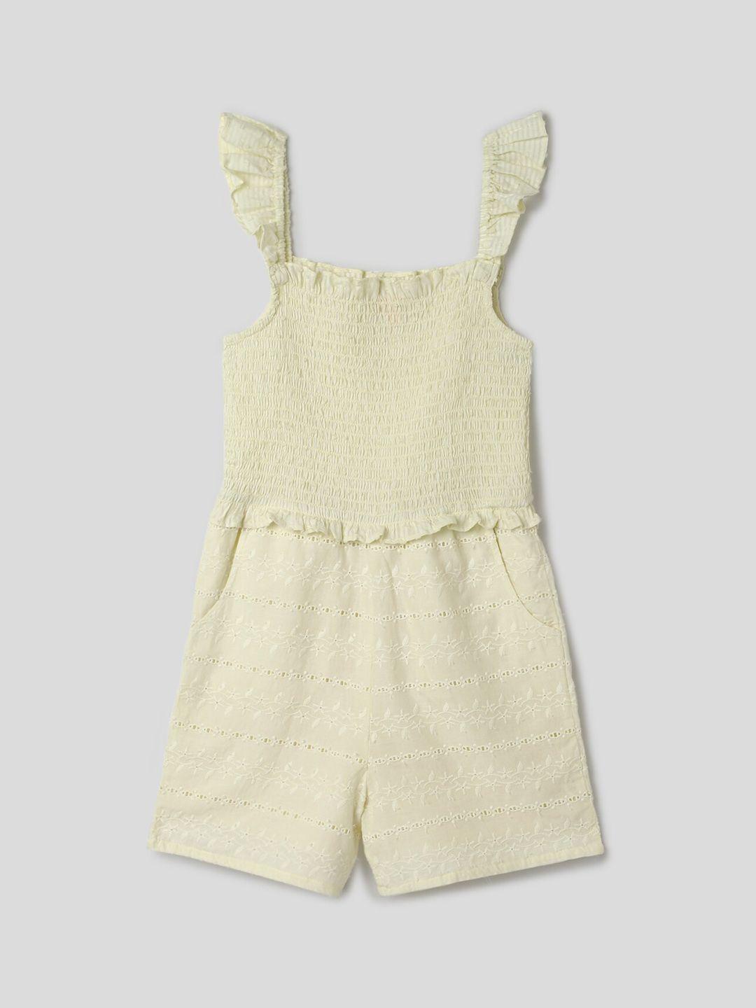 somersault girls self design pure cotton rompers