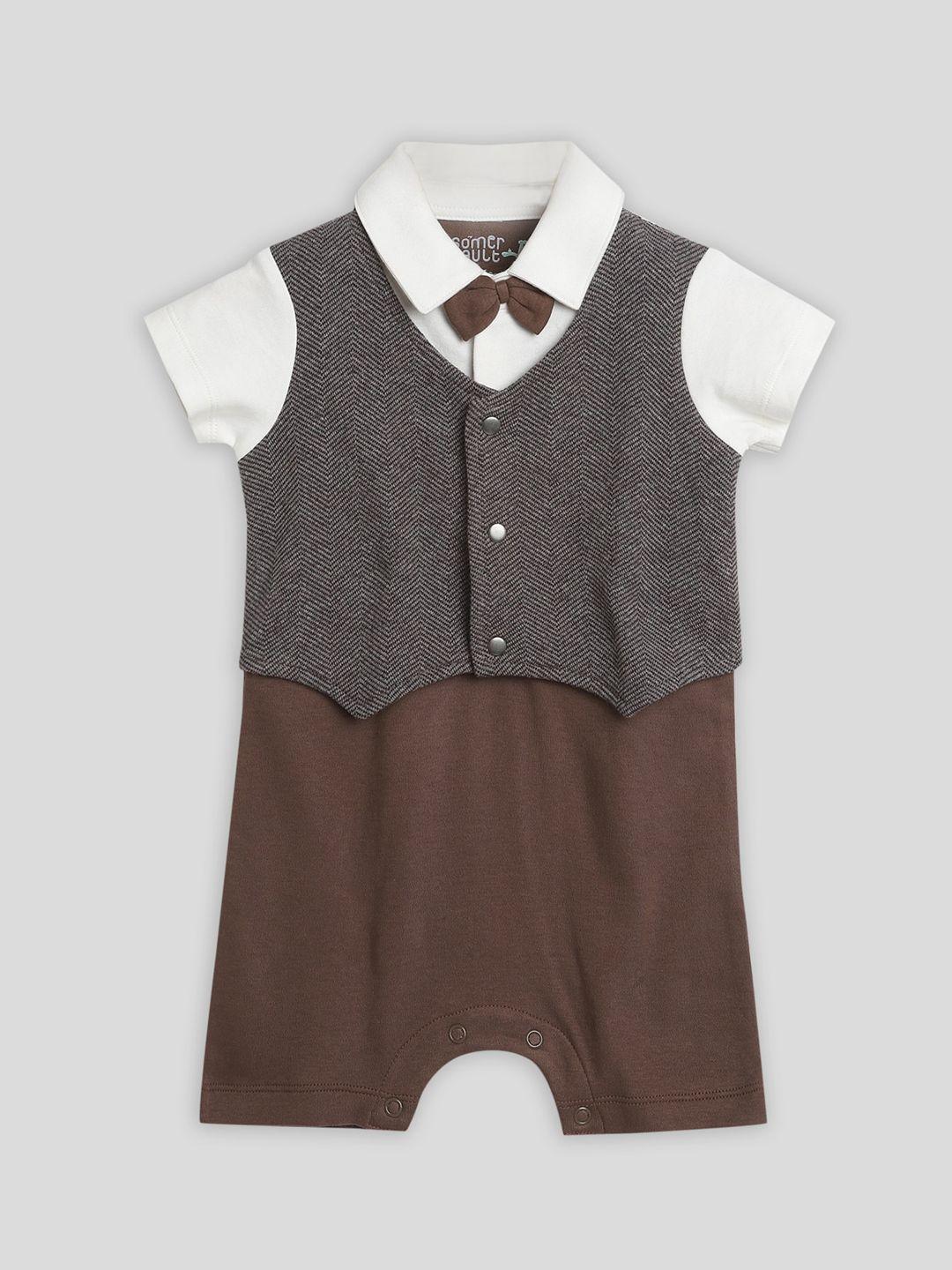 somersault infants boys cotton romper with bow