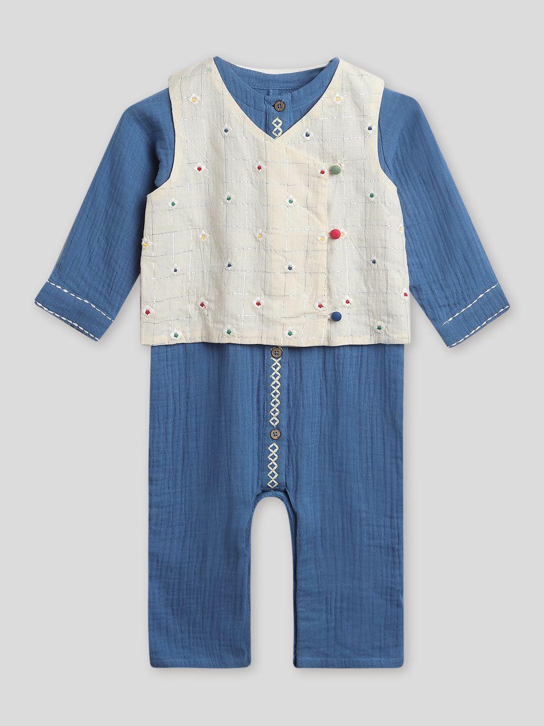 somersault infants boys pure cotton romper with jacket