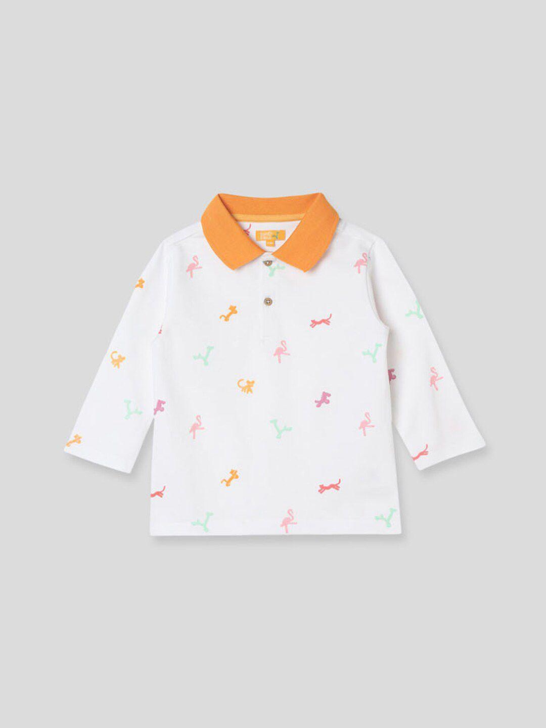 somersault kids conversational printed polo collar pure cotton t-shirt