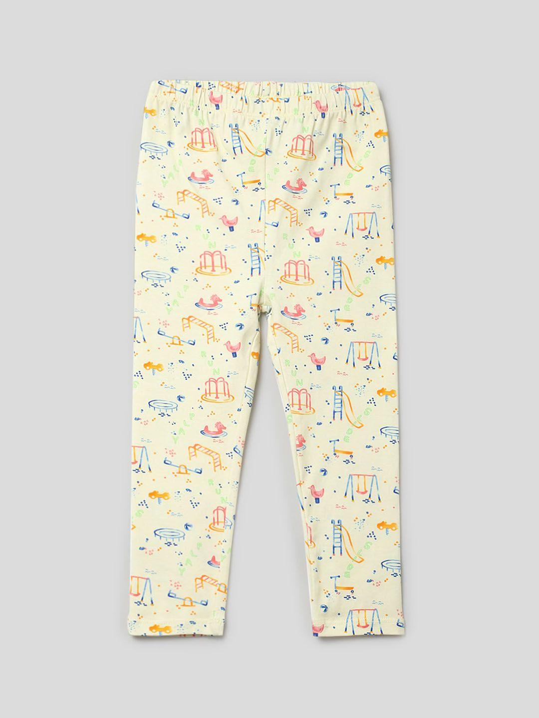 somersault kids floral printed relaxed cotton trousers