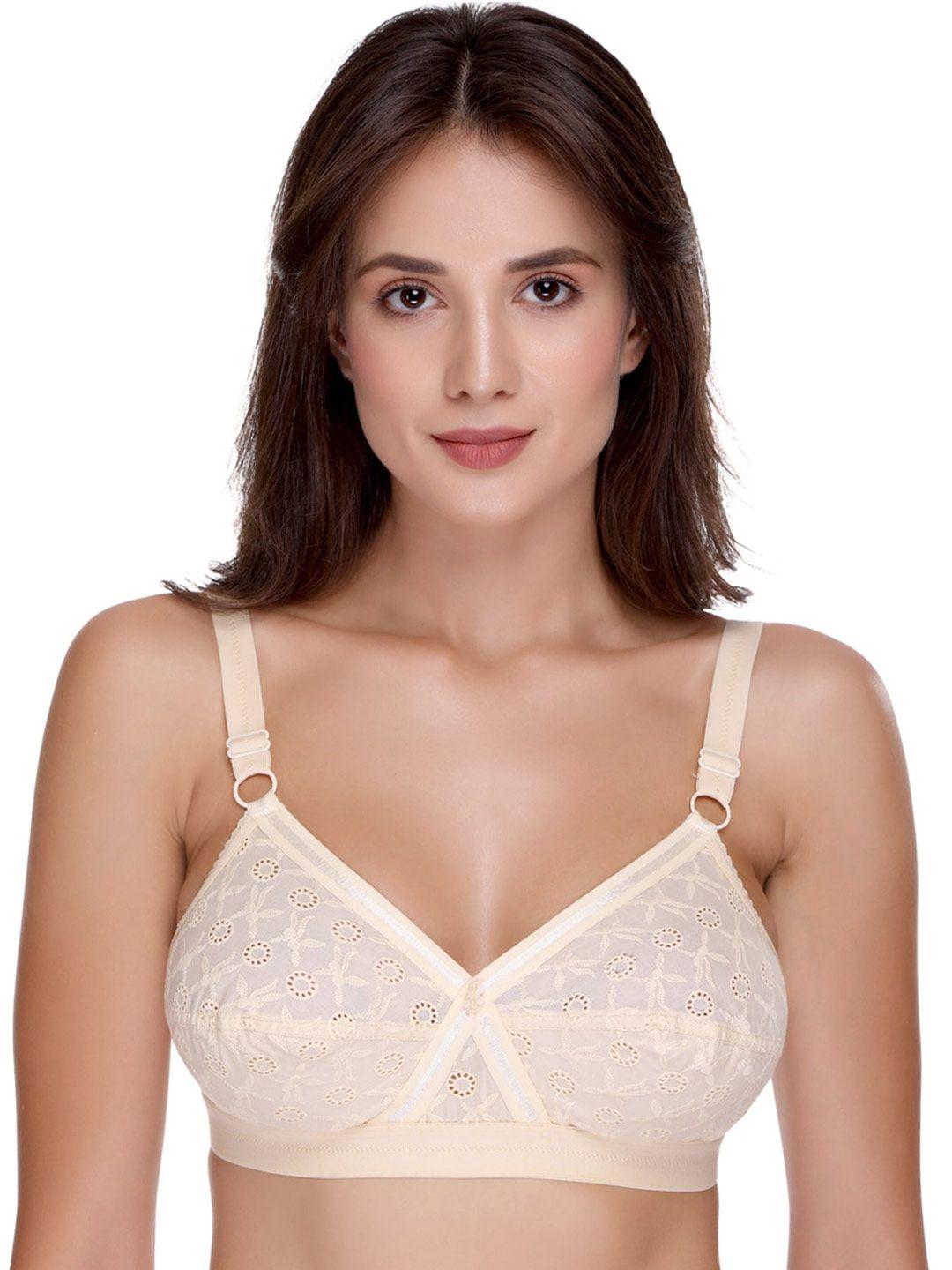 sona self design non padded full coverage everyday bra all day comfort