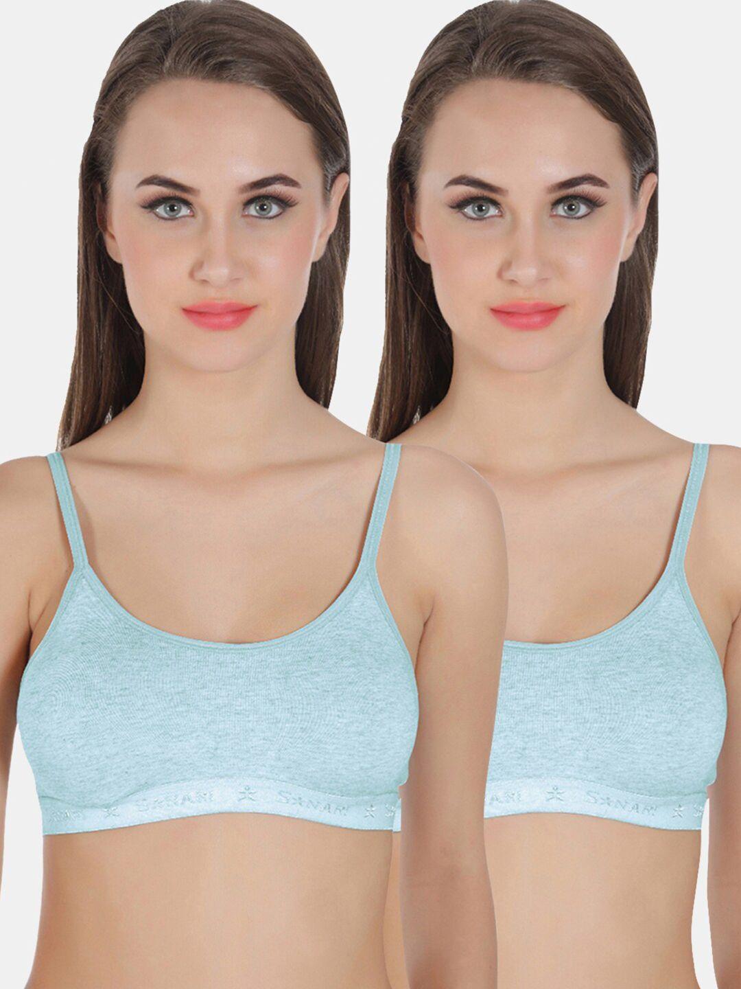 sonari women's blue set of 2 non wired non padded cami bra